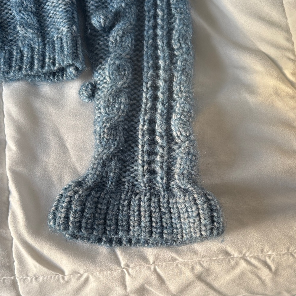 Zara Blue Cable Knit Sweater - Picture 3 of 5